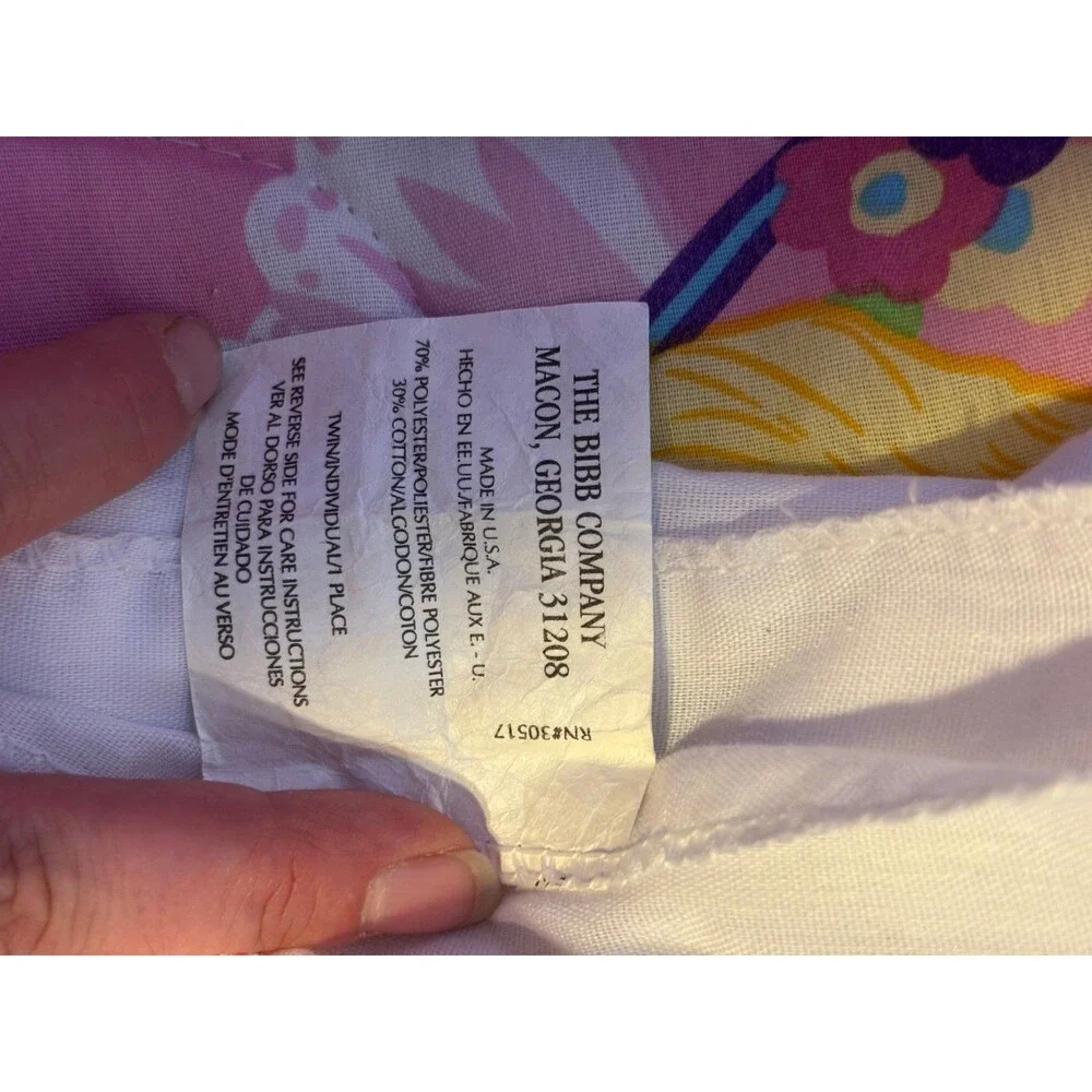 1996 Vtg Barbie Twin Comforter dust Ruffle Trim Pink Dreamhouse set bundle sheet